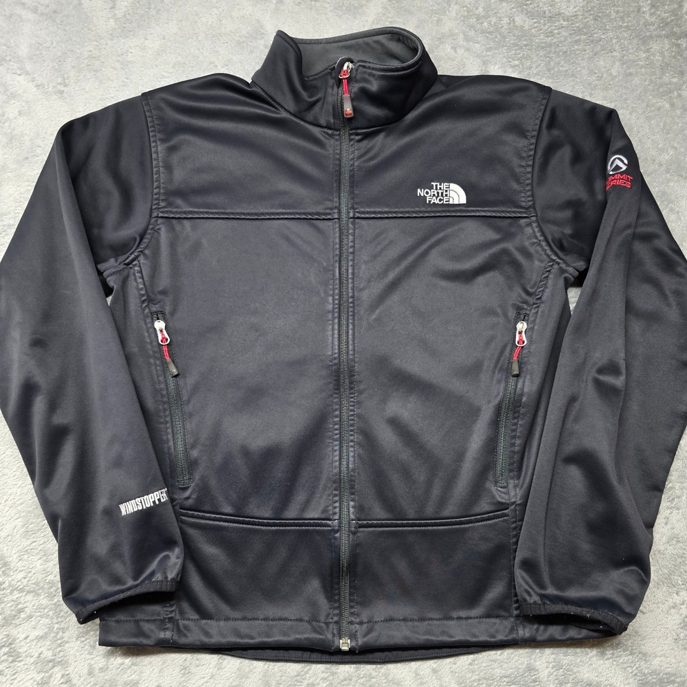 The North Face Summit Series Windstopper Jacket Mens LG Black Fleece Softshell